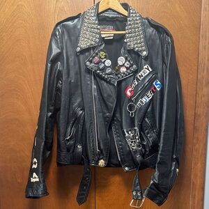 Punk One of a Kind, Vintage, Authentic and Original Brooks Black Leather Jacket